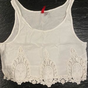 White tank top crop top